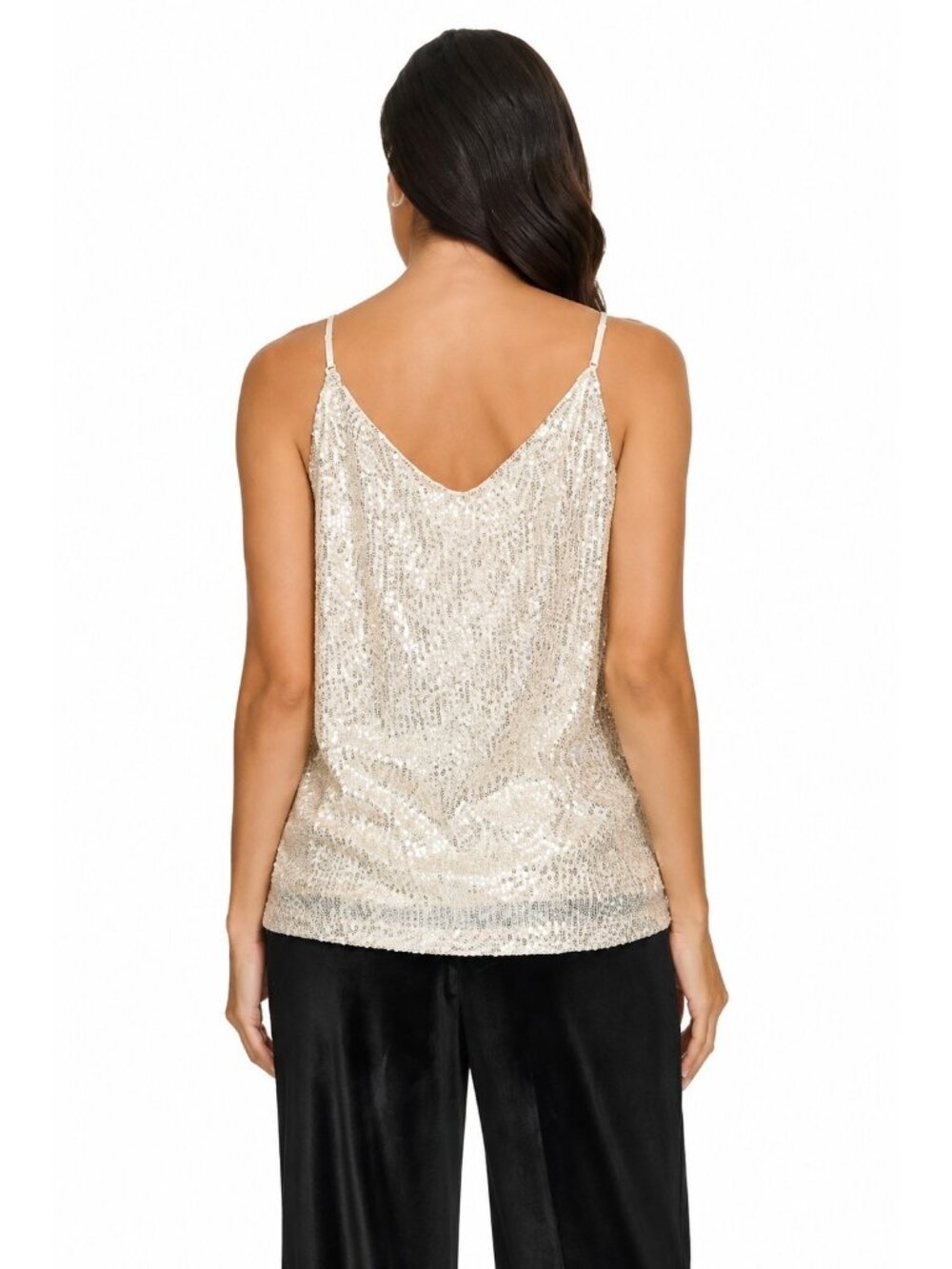 Calvin Klein Womens Size XL V-Neck Sequin Camisole Suit Top NEW - Picture 3 of 3